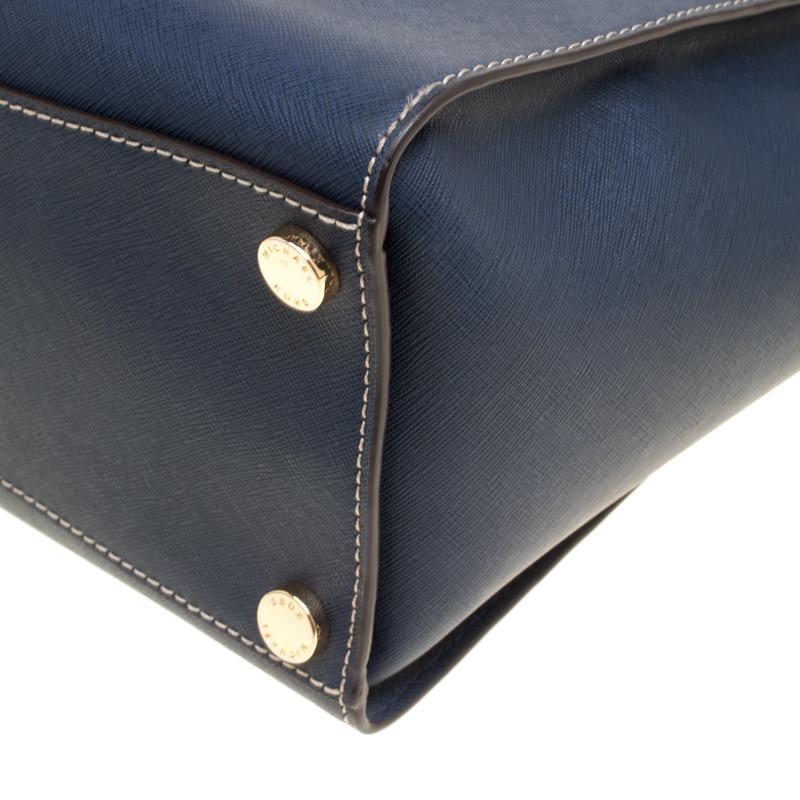 Women's Michael Kors Blue Leather Top Handle Bag