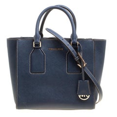 Michael Kors Blue Leather Top Handle Bag