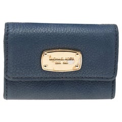 Used Michael Kors Blue Leather Wallet