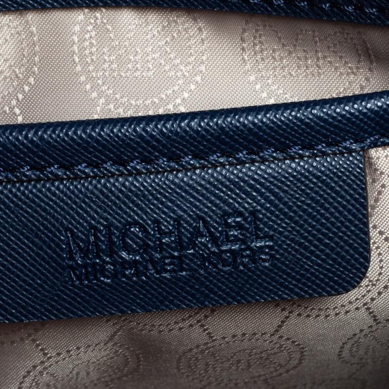 Michael Kors Blue Saffiano Leather Jet Set Travel Tote 2