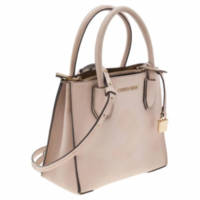 Michael Kors Mini Tote Mercer de piel rosa rubor en venta 4