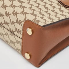 Michael Kors Brown/Beige Signature Coated Canvas and Leather Mini Mercer Tote