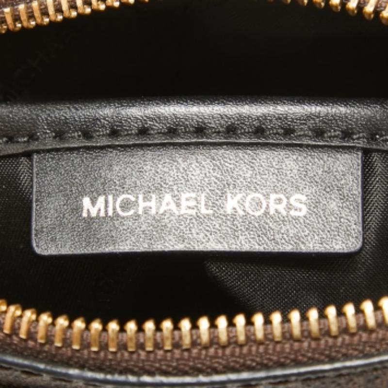 Michael Kors Brown/Black Signature Tasche aus beschichtetem Segeltuch und Leder mit Tragegriff im Angebot 3