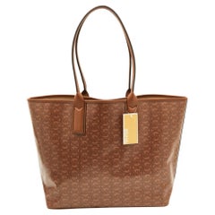 Michael Kors Brown Coated Canvas and Leather Jodie Shopper Tote