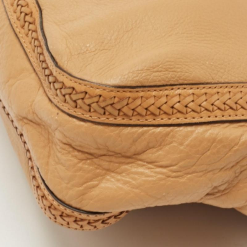 Michael Kors Hobo aus braunem Leder mit geflochtenem Griff im Angebot 1