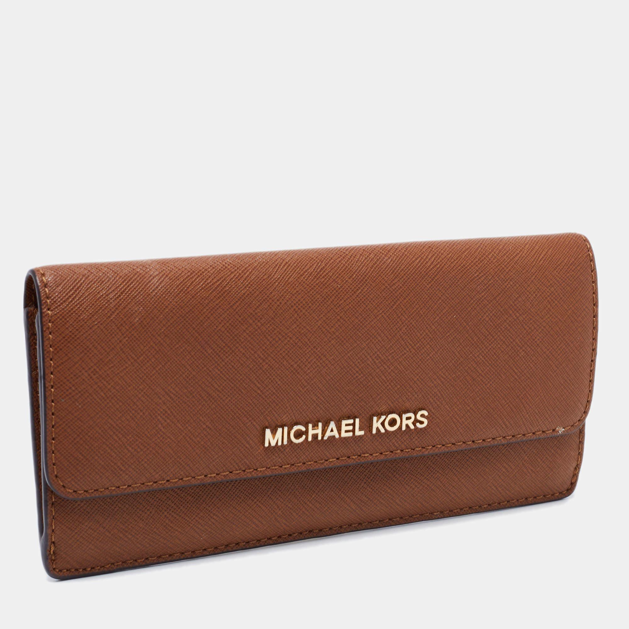 Women's Michael Kors Brown Leather Continental Wallet