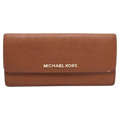Used Michael Kors Brown Leather Continental Wallet