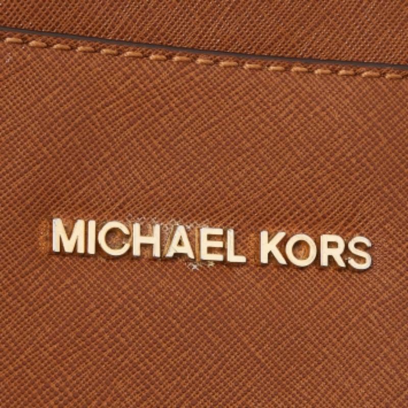 Michael Kors Brown Leder Große East West Jet Set Crossbody Tasche Damen im Angebot