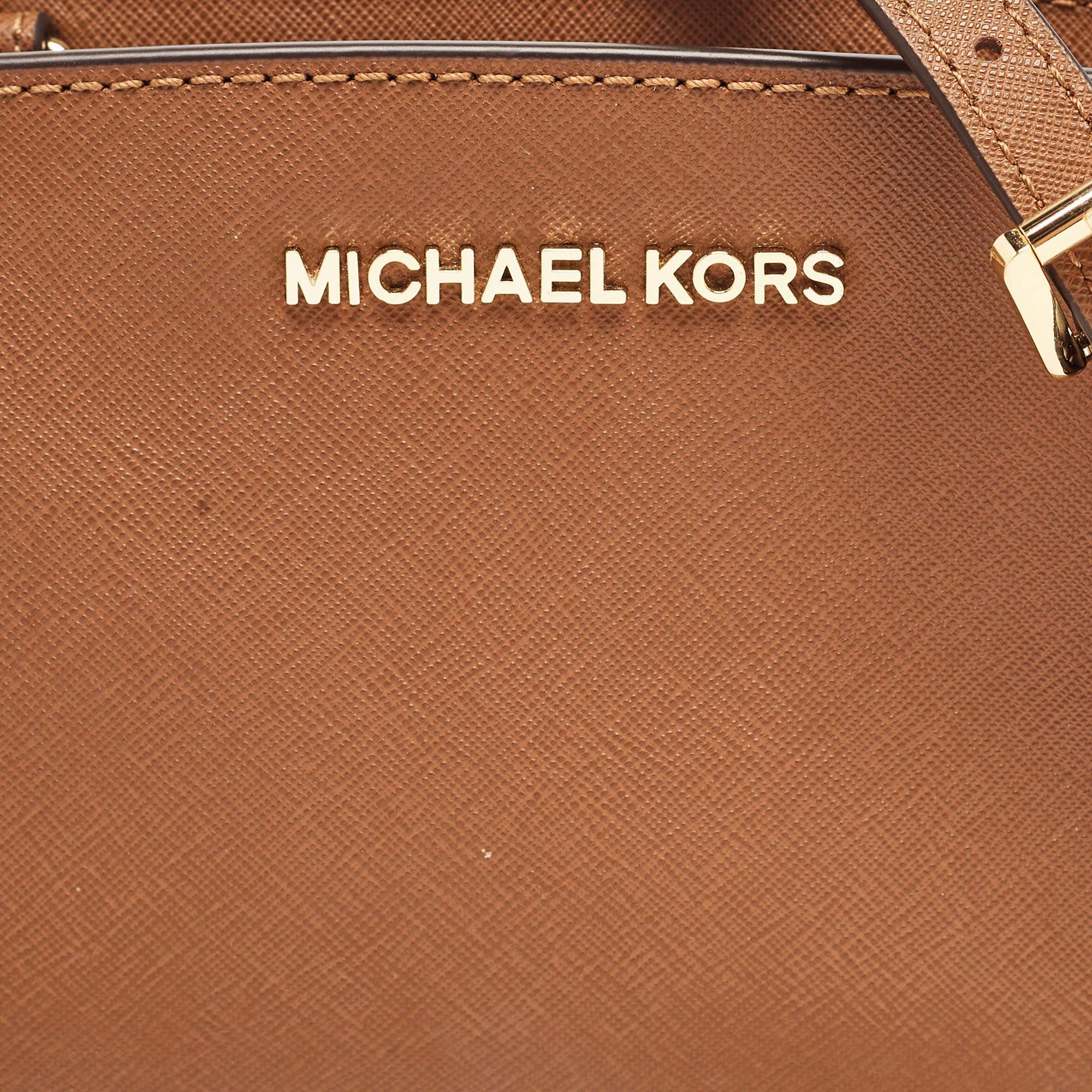 Michael Kors Brown Leather Mini Selma Crossbody Bag 2