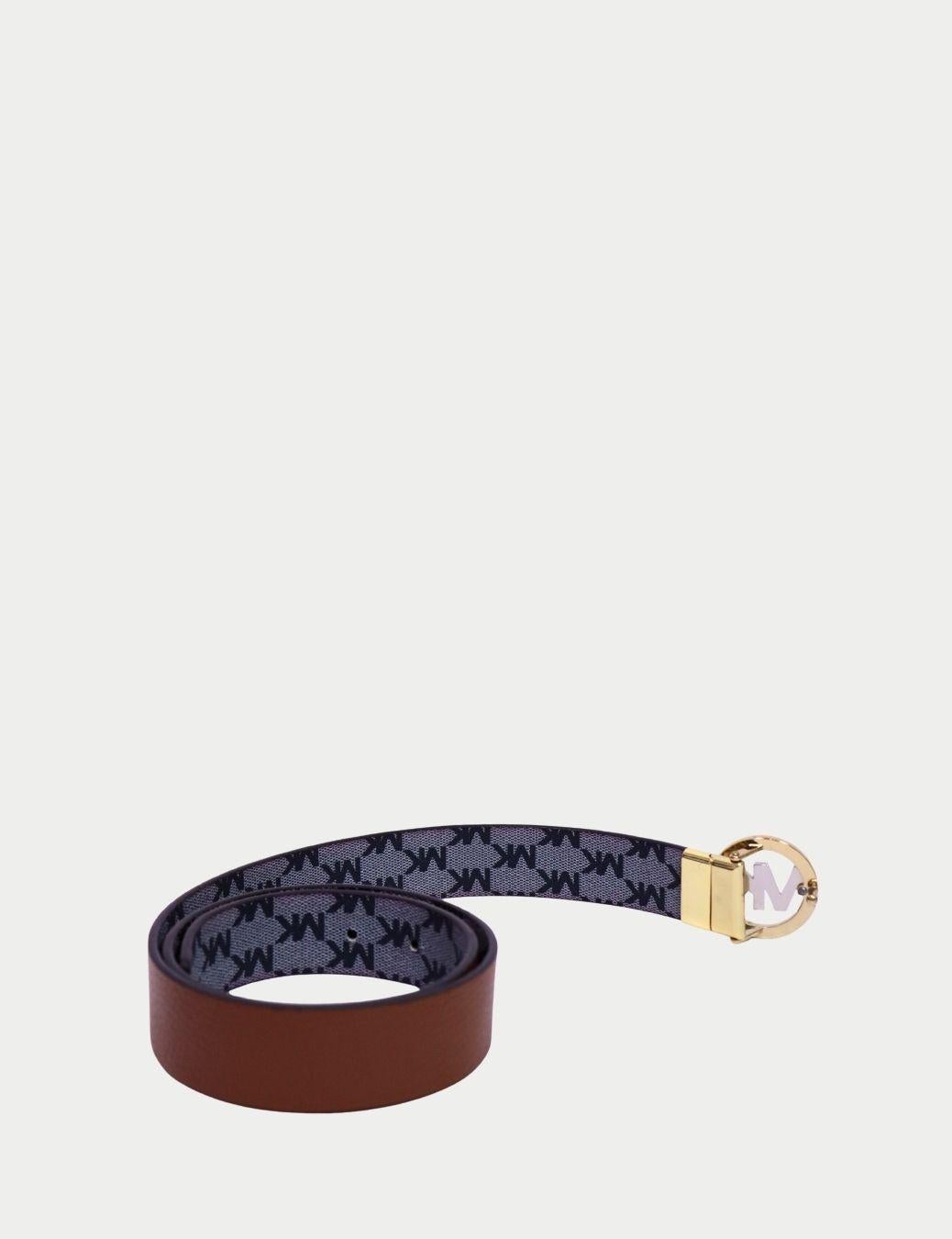 Cintura reversibile in pelle marrone con fibbia dorata con logo MK Circle di Michael Kors

Aggiungi un tocco finale raffinato al tuo look con questa cintura reversibile in pelle di Michael Kors, caratterizzata dalla fibbia circolare MK del marchio