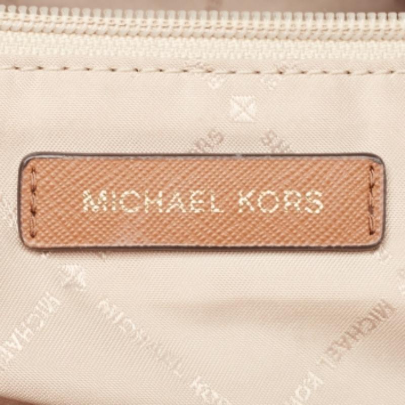 Michael Kors Brown Saffiano Leder Jet Set Reisetasche im Angebot 4