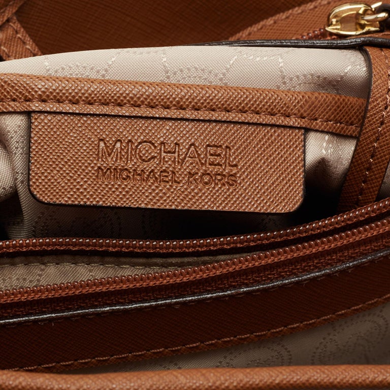Michael Kors Jet Set Tote Saffiano Brown Leather Shoulder Tote Bag