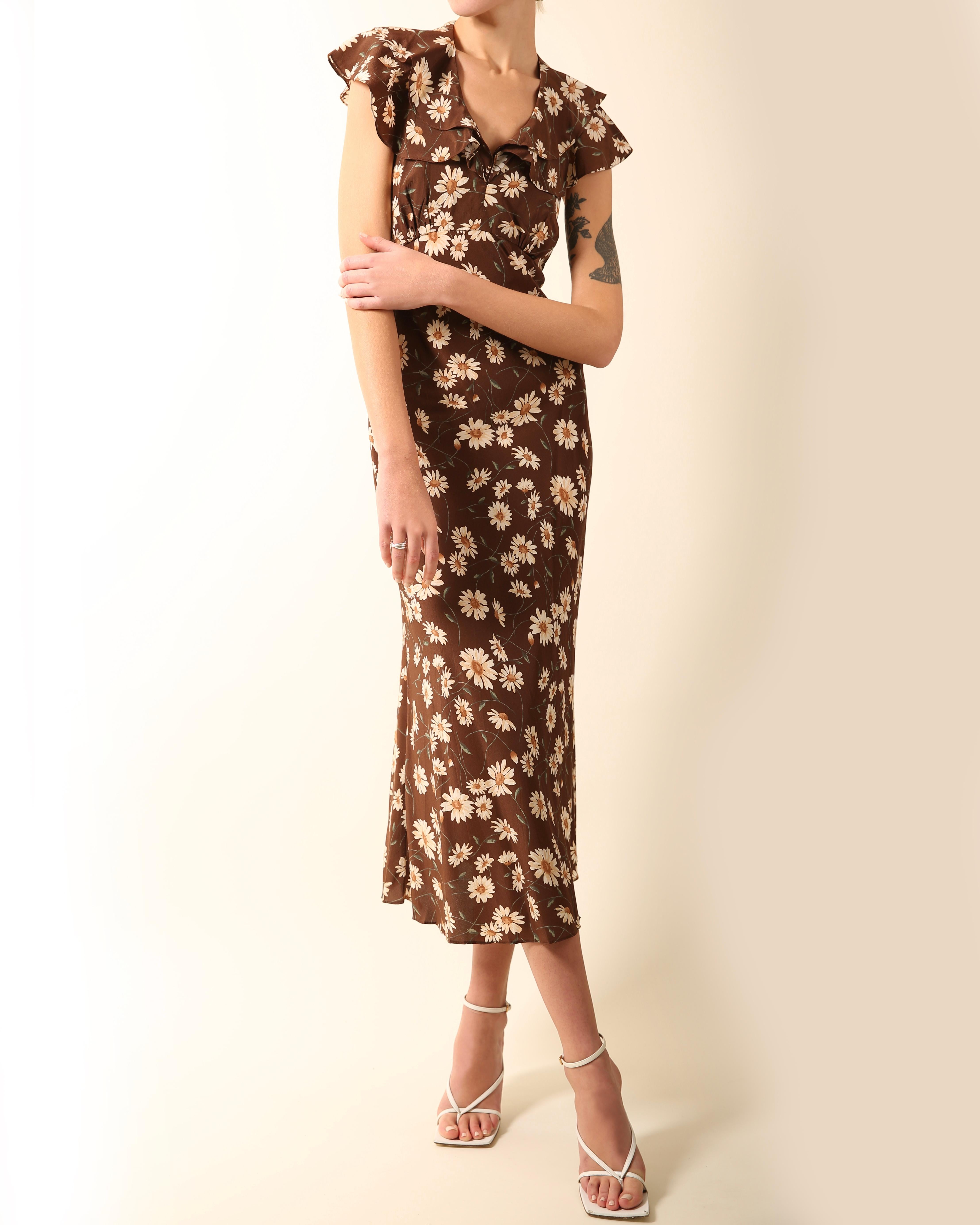 brown daisy dress