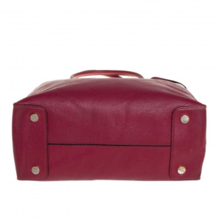 Michael Kors Burgundy Grained Leather Large Mercer Tote For Sale 4