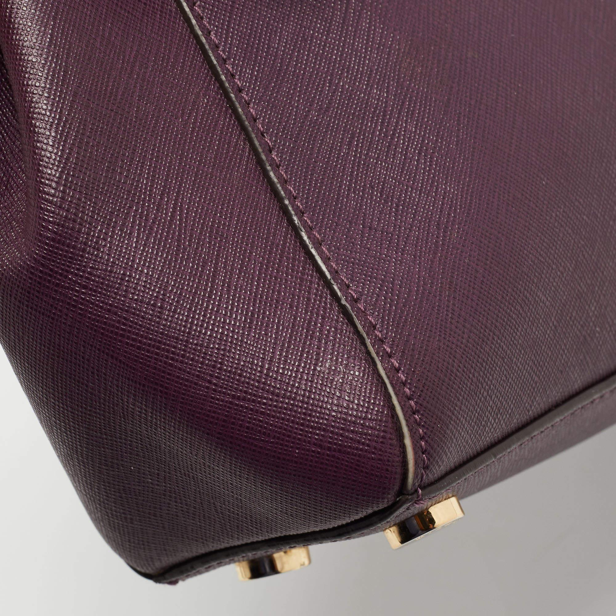 Michael Kors Burgundy Leather Karla Satchel For Sale 3