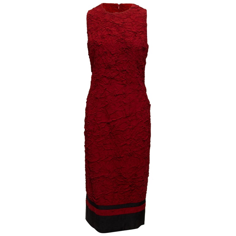 Michael Kors Burgundy Silk-Blend Textured Maxi Dress For Sale at ...