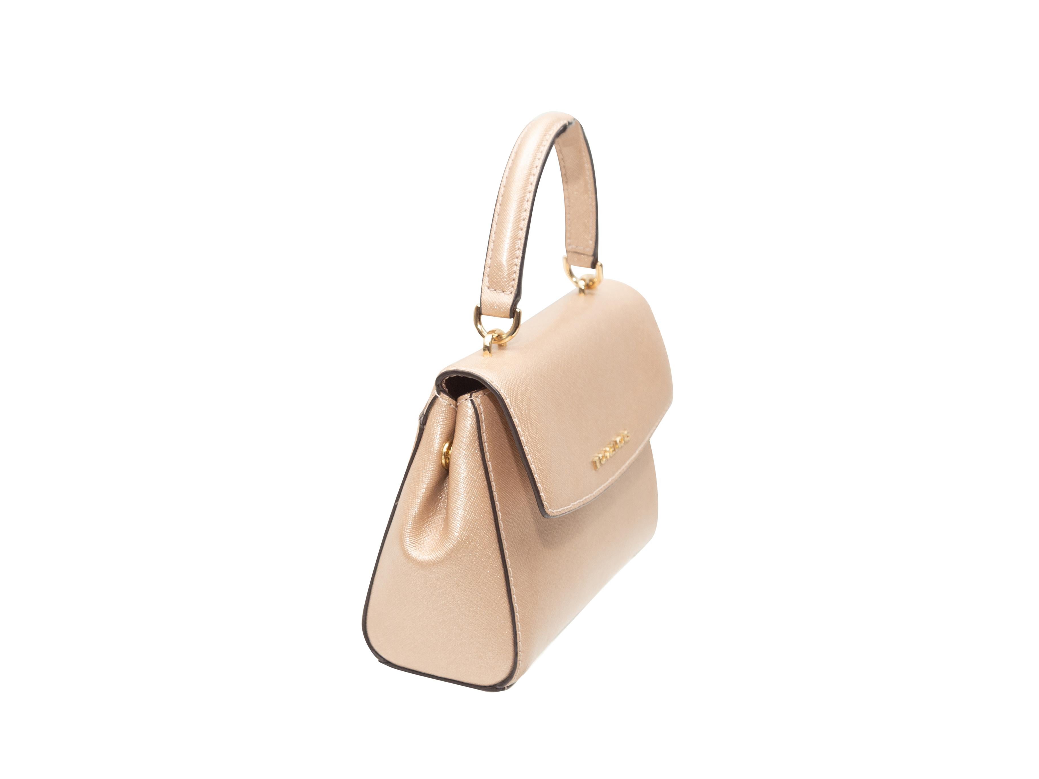 Beige Michael Kors Champagne Leather Mini Handbag