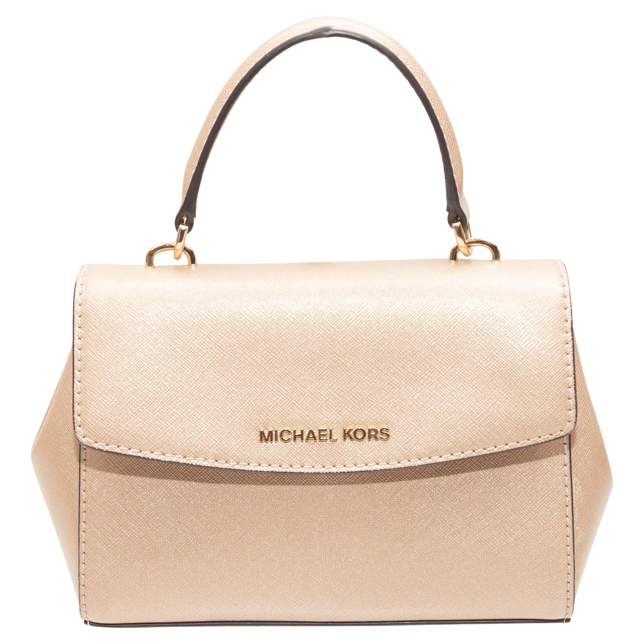Michael Kors Champagne Leather Mini Handbag