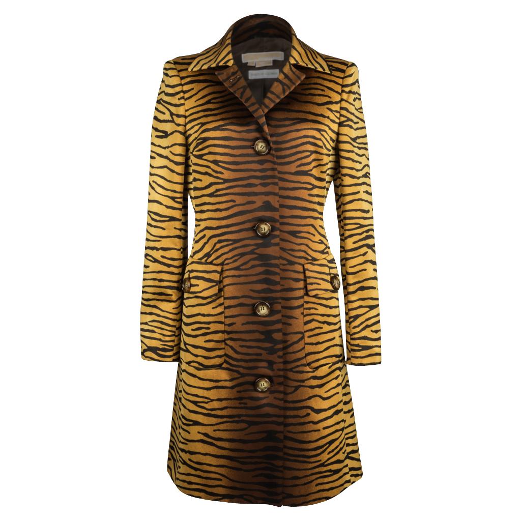 Michael Kors Coat Divine Timeless Animal Print 8 In Excellent Condition For Sale In Miami, FL