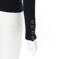 MICHAEL KORS COLLECTION 100% Kaschmir Schwarzer langärmeliger Pullover mit langen Ärmeln XS