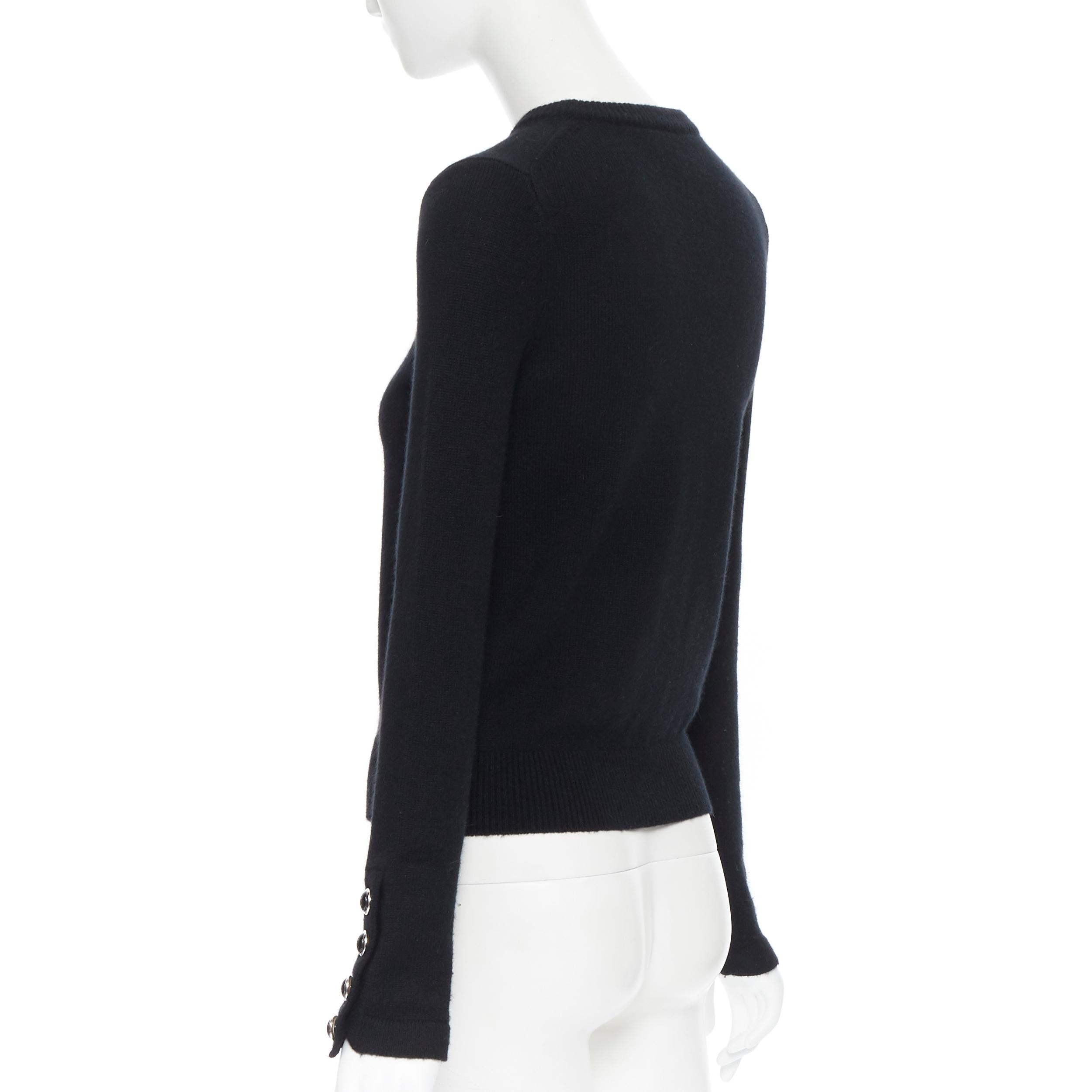 MICHAEL KORS COLLECTION 100% cashmere black long sleeve pullover sweater XS In Excellent Condition In Hong Kong, NT