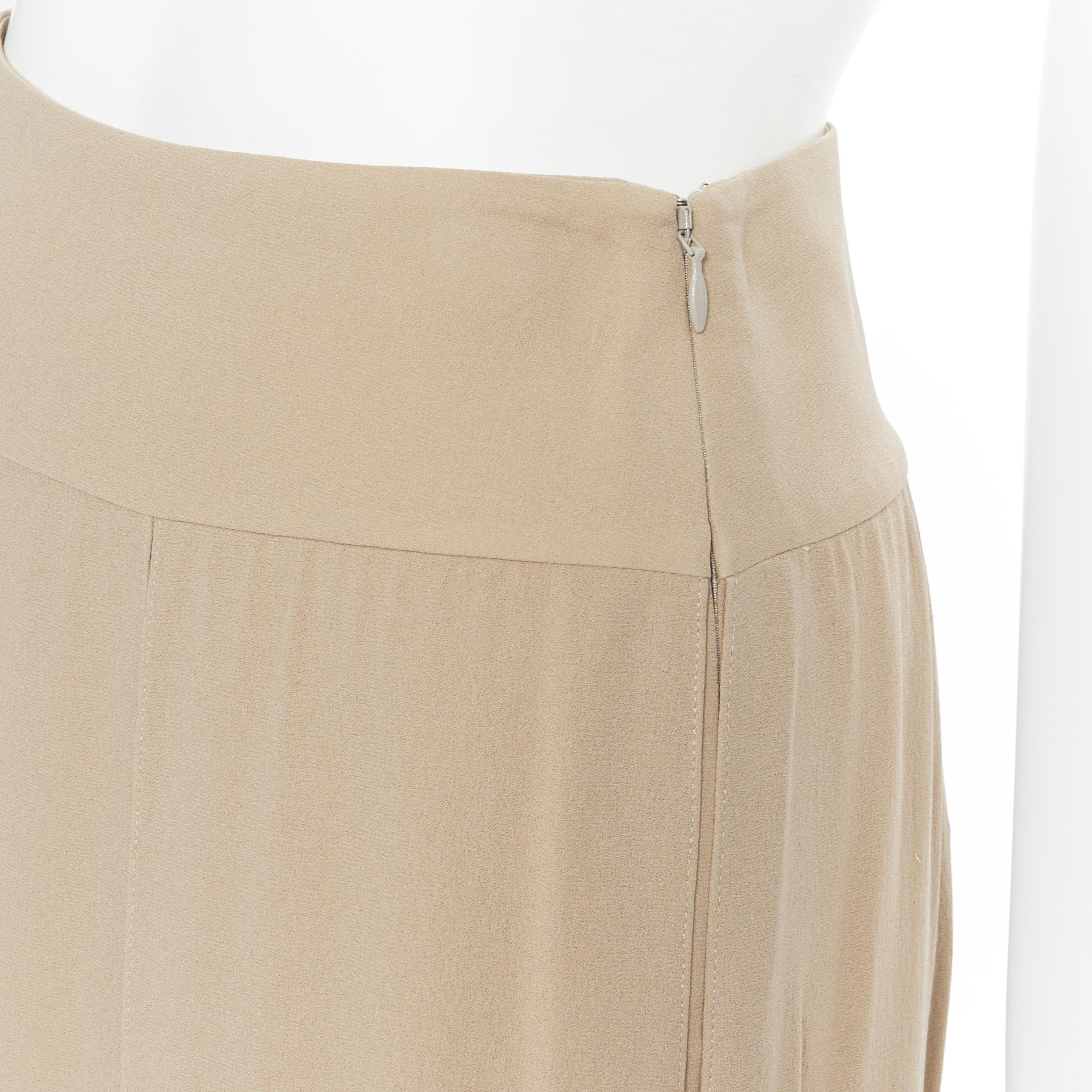 Women's MICHAEL KORS COLLECTION 100% silk camel beige pleated layered skirt US0 24