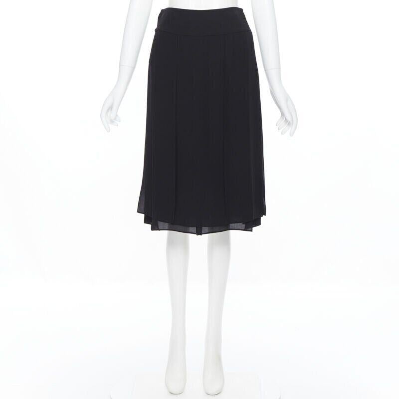 Black MICHAEL KORS COLLECTION  100% silk flapper hem knee length skirt US0 25