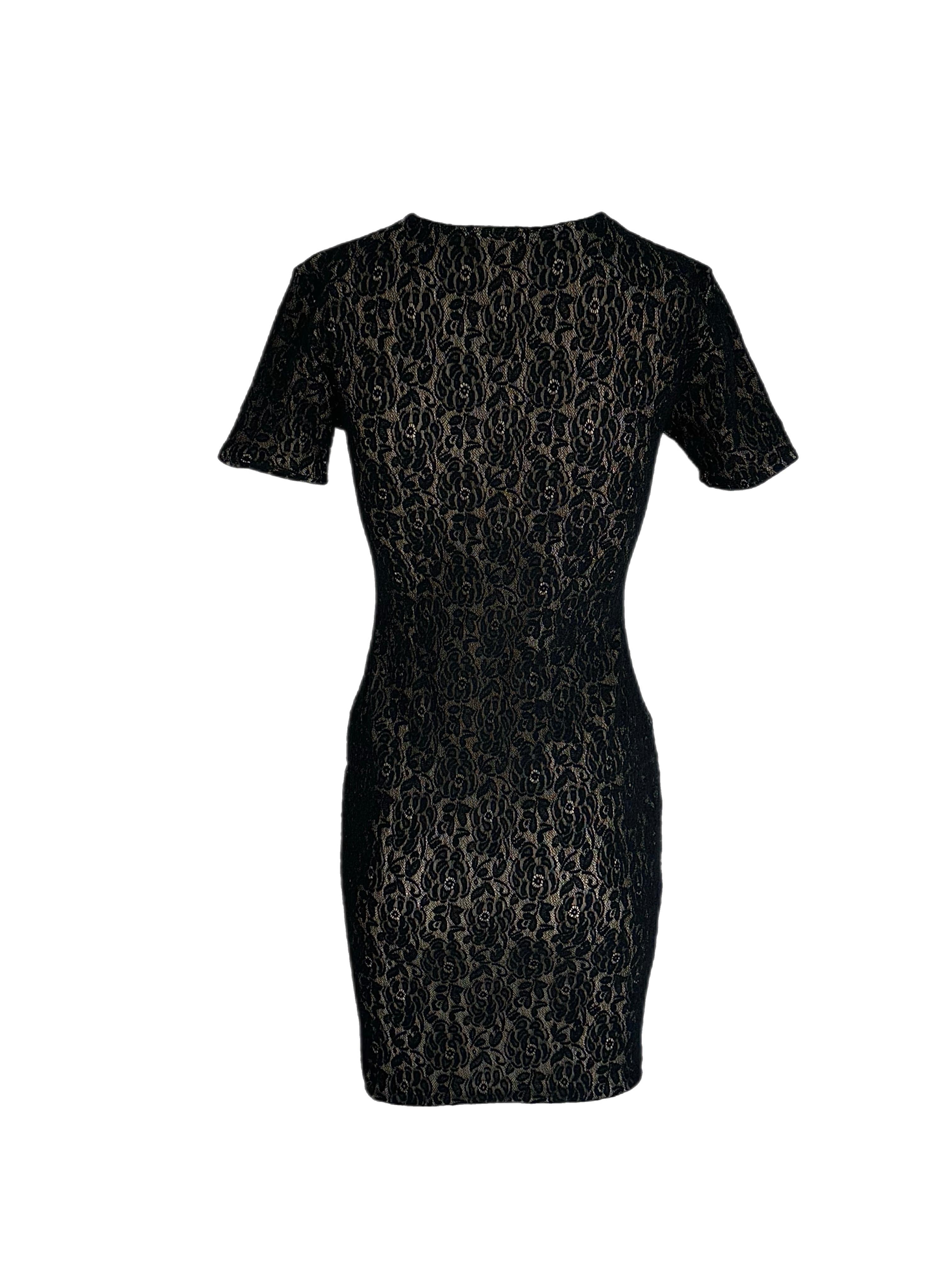 Women's MICHAEL KORS COLLECTION 1992 Vintage Lace Mini Dress For Sale