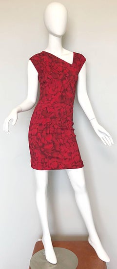 Michael Kors Collection 2010 Runway Size 4 / 6 Rose Petal Red + Black Mini Dress