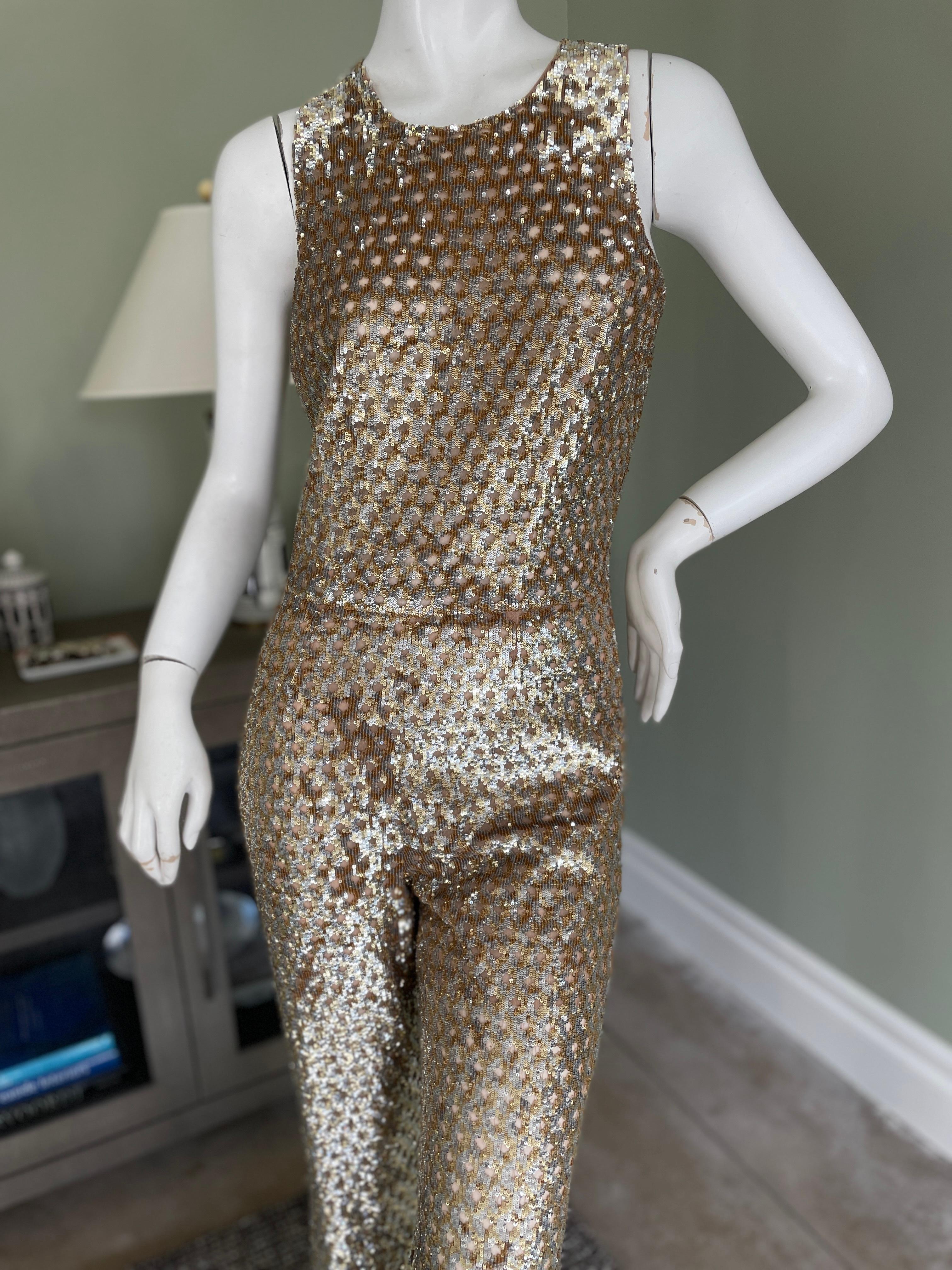 black and gold sequin jumpsuit
