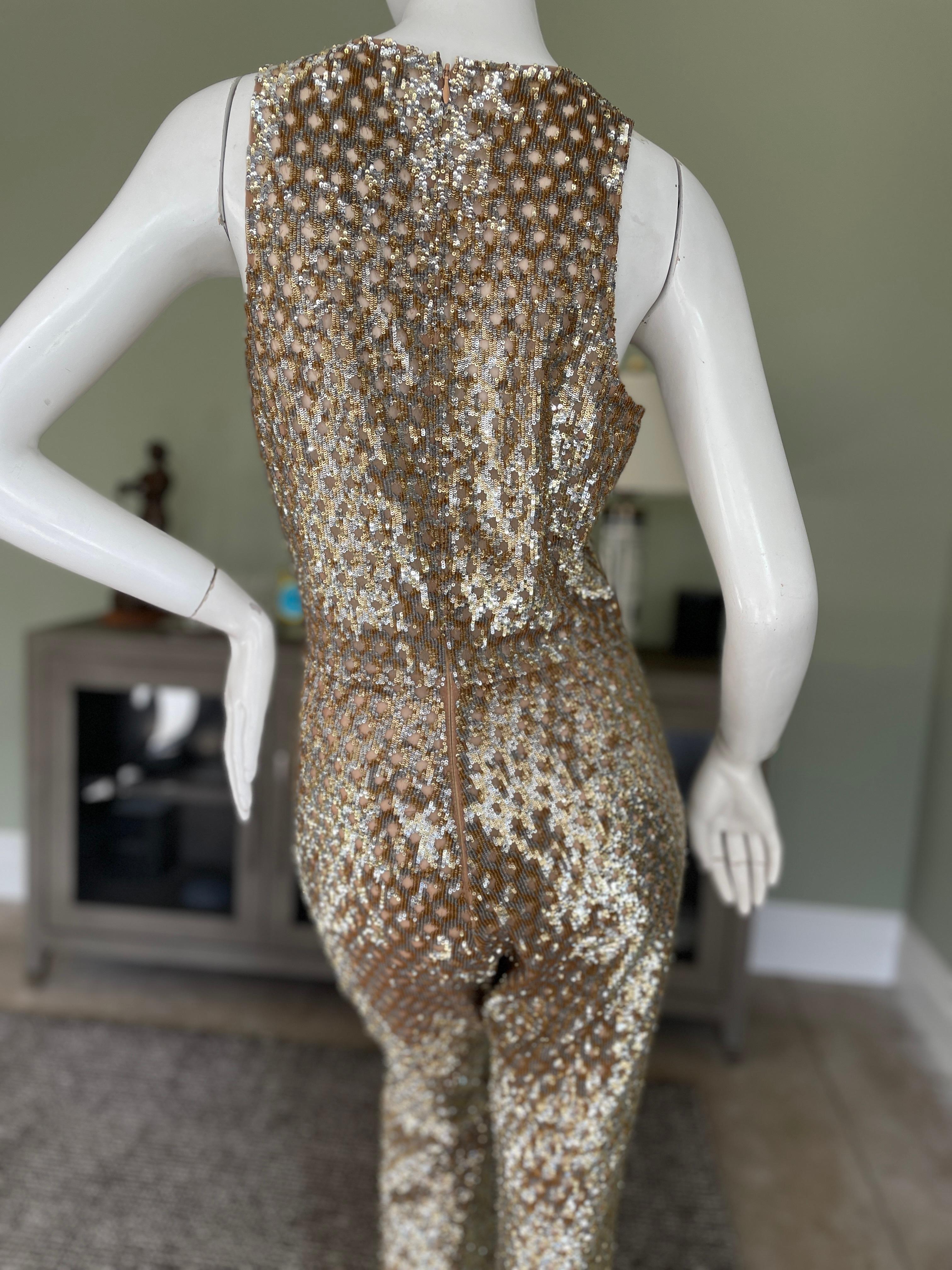 Michael Kors Collection 2015 Gold Sequin Jumpsuit 1