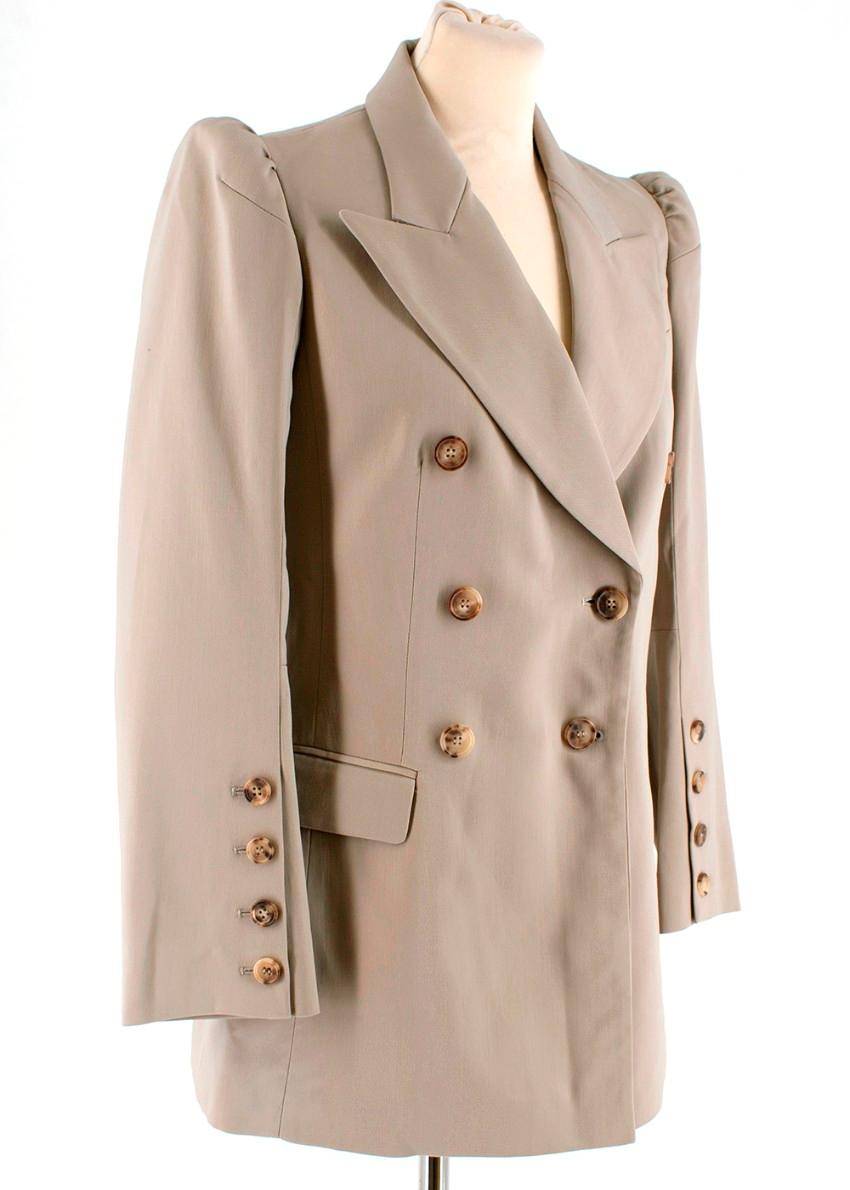 Michael Kors Collection Beige Double Breasted Blazer - Size US 2  2