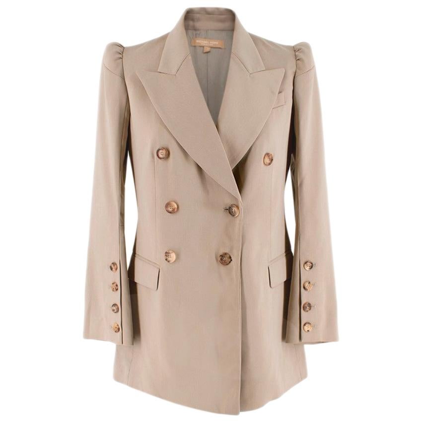 Michael Kors Collection Beige Double Breasted Blazer - Size US 2 