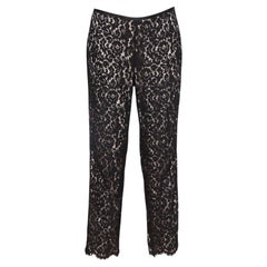 MICHAEL KORS COLLECTION Black Lace Pants Pant Floral Straight Leg Zipper Sz 4