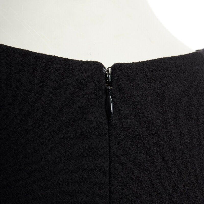 MICHAEL KORS COLLECTION black leather belted peplum white skirt dress US2 XS 4