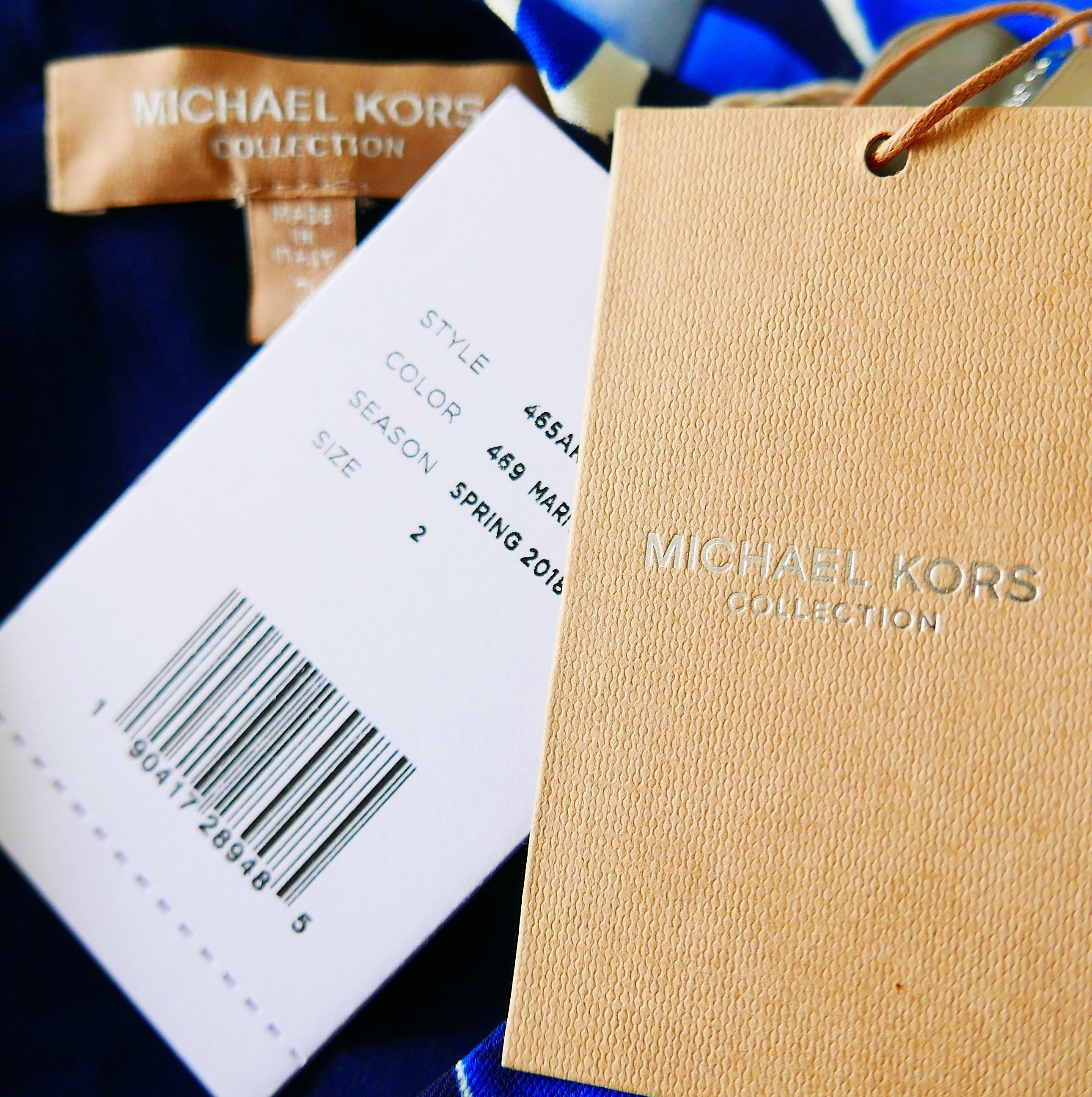 Women's Michael Kors Collection Blue Floral Print Dress For Sale