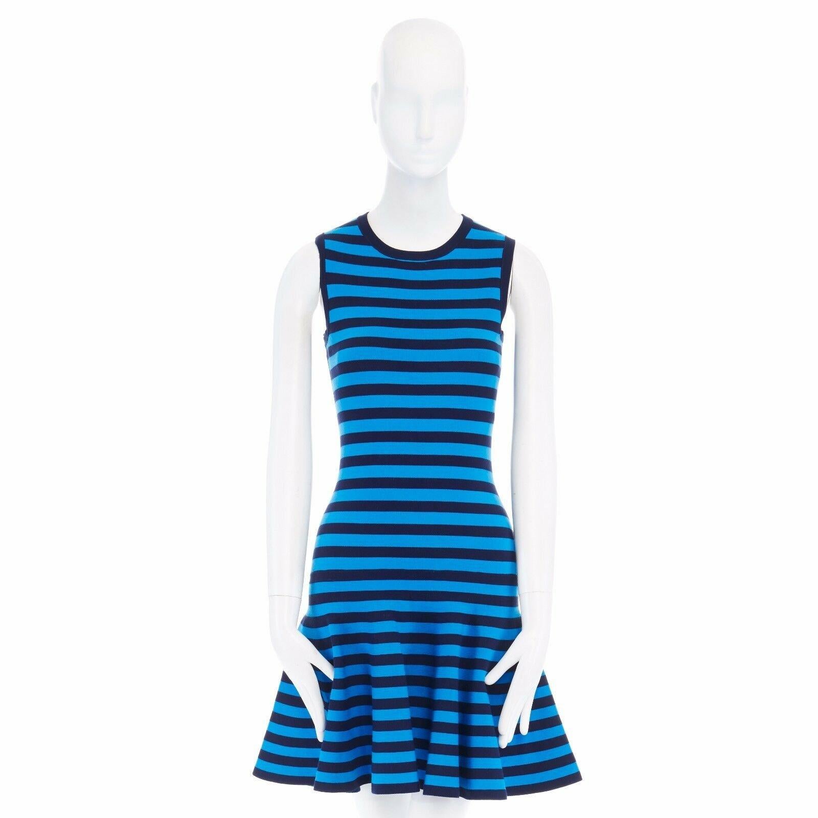michael michael kors striped fit & flare dress