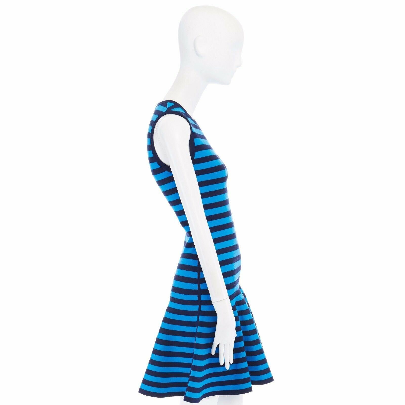 michael michael kors striped fit & flare dress