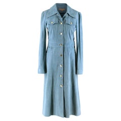 Michael Kors Collection Blau Wildleder Trenchcoat Kleid - Us Größe 2