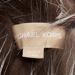 MICHAEL KORS COLLECTION brown grey real fur oversized drop sleeve long coat