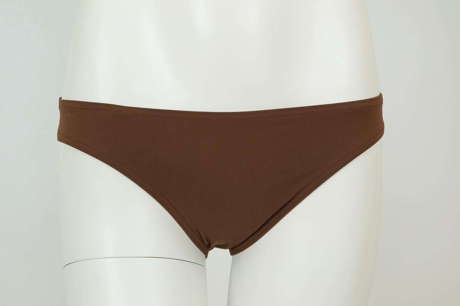 Michael Kors Collection Brown Shirred Bustier Pinup Tankini Swimsuit – XS, 2006 For Sale 5