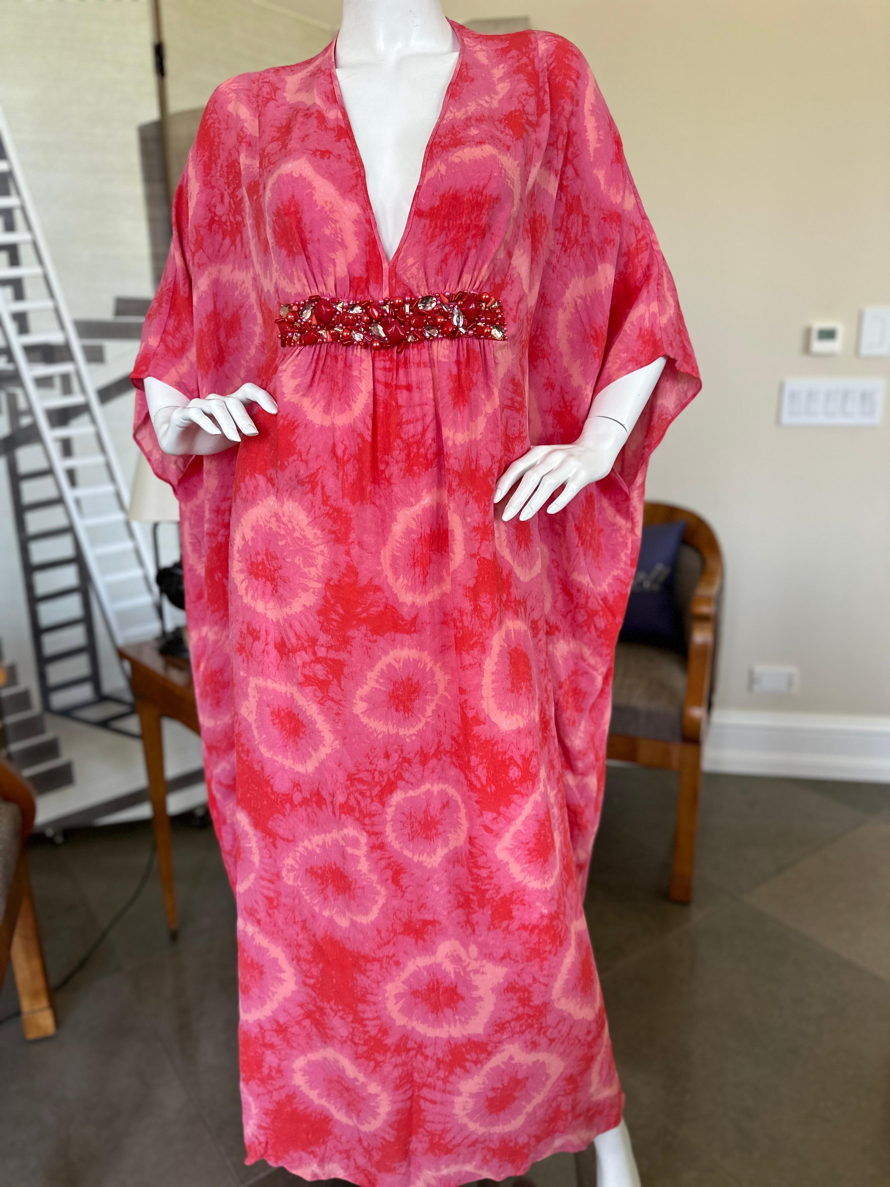 Michael Kors Collection Coral Embellished Tie Dye Caftan Style Dress 

(Italy)

Size XS, but it runs very large

 Bust 36