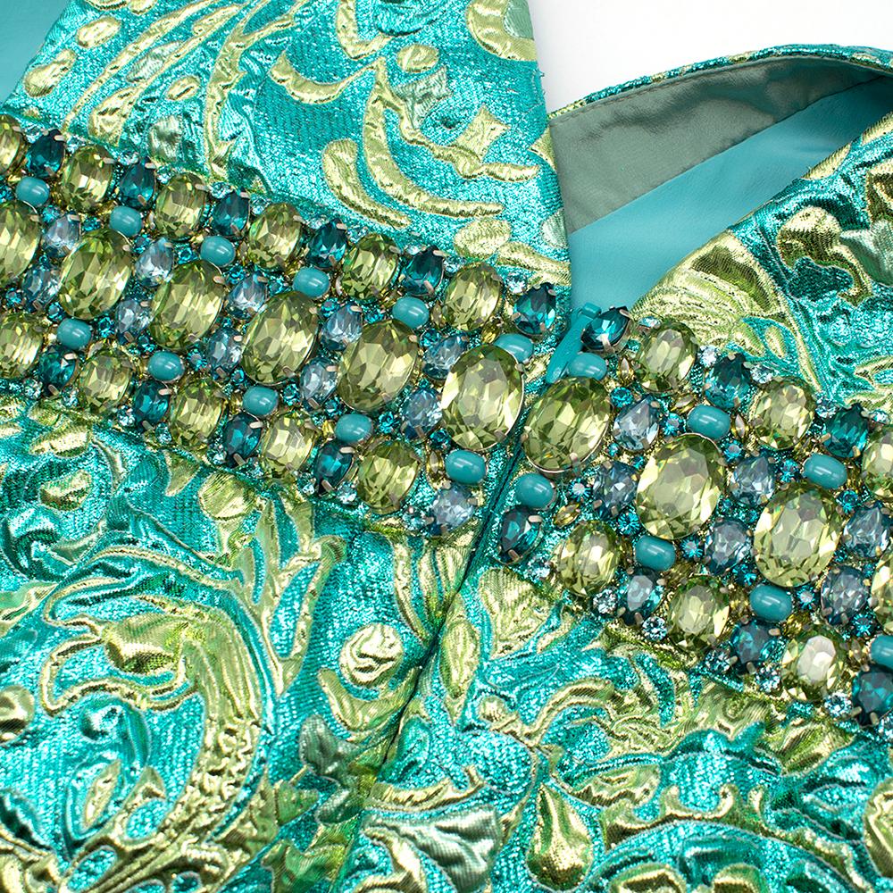 Women's Michael Kors Collection Crystal Embellished Metallic Brocade Dress SIZE 8