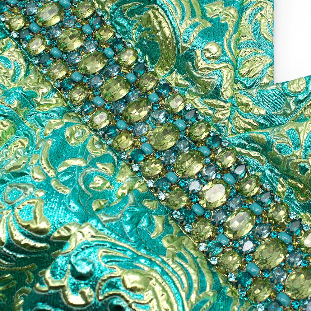 Michael Kors Collection Crystal Embellished Metallic Brocade Dress SIZE 8 1