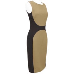 MICHAEL KORS COLLECTION Dress Sleeveless Black Green Crew Neck Sz 4