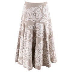 Used  Michael Kors Collection Floral Embroidered Linen Skirt US4