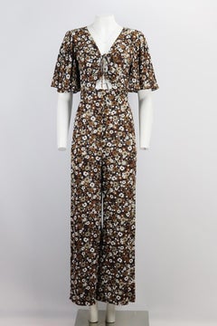 Michael Kors Collection Floral Print Crepe Jumpsuit Uk 6