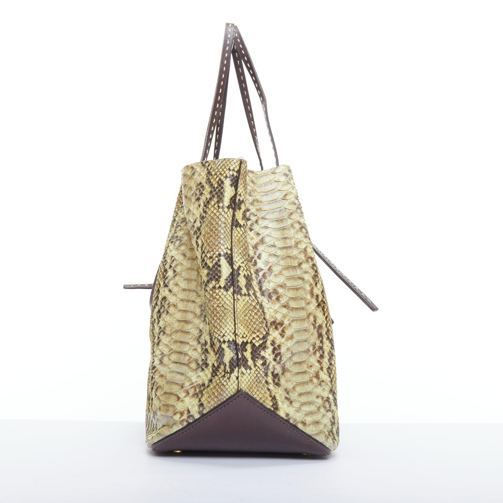 MICHAEL KORS COLLECTION Gia beige natural scaled leather tote bag In Fair Condition For Sale In Hong Kong, NT