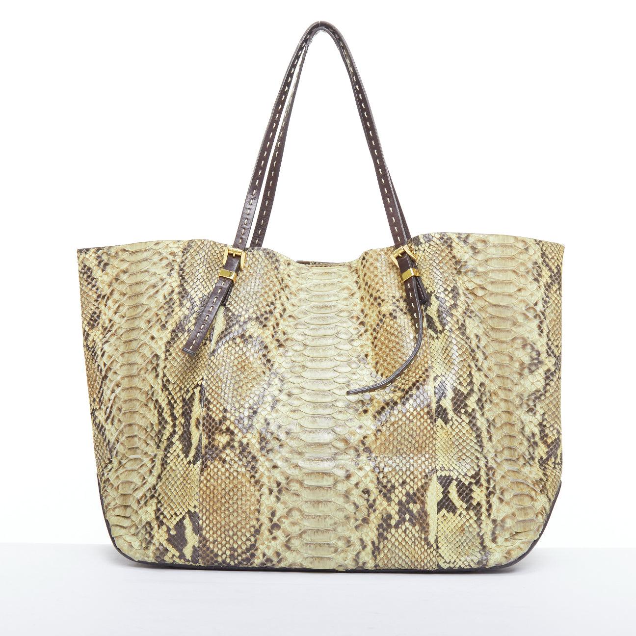 Women's MICHAEL KORS COLLECTION Gia beige natural scaled leather tote bag For Sale