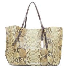 MICHAEL KORS COLLECTION Gia beige natural scaled leather tote bag